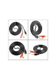 Resim 3.5 Mm Stereo To 2 Rca Aux Tos Ses Kulaklık Kablosu 
