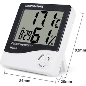 Resim Beyaz Dijital Masaüstü Sıcaklık ve Nem Ölçer Saat 9X8X2MM 