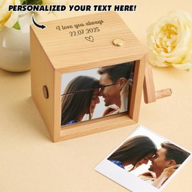 Resim Personalized 16 Photo Flipbook with Music - Album Frame with Special Notes - Beech / 8 