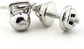 Resim Gümüş Renk Dambıl Ağırlık Fitness Bodybuilding Halter Metal Anahtarlık KC272 