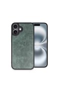 Resim artlab Art İphone 16 Plus Kılıf Aras Deri Kapak - Koyu Yeşil Lab 