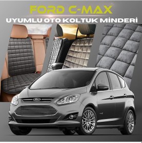 Resim Ford C-max Antrasit Tay Tüyü Cepli & Terletmez Sırtlı Oto Koltuk Minder Seti - Koruma Kılıfı Ön & Arka Set 