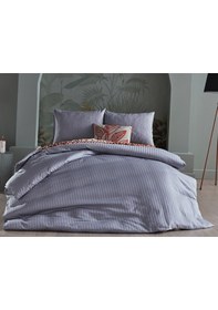 Resim Saten Artline Nevresim Takımı Çift King Size - Gri 