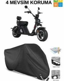 Resim AutoEN RKS M2 ELEKTRİKLİ SCOOTER DAYANIKLI KİLİT UYUMLU SU GEÇİRMEZ MOTOSİKLET BRANDASI-SİYAH 