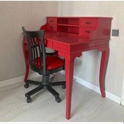 Resim Masifart İdery Çalışma Masası ve Koltuk Takımı Kırmızı Lake 