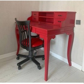 Resim Masifart İdery Çalışma Masası ve Koltuk Takımı Kırmızı Lake 