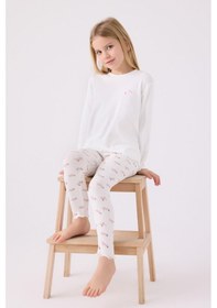 Resim Rolypoly Kız Çocuk Beyaz Pijama Takımı Rp3458-c-v2 Beyaz 