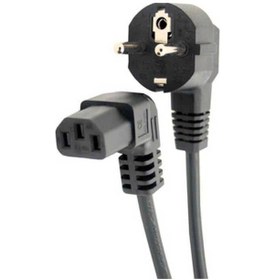 Resim C13 Power Kablo - 90 Derece L Uç - Dik Açılı - Standart Power Kablosu - 1.8 Mt 