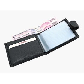 Resim Westpolo Hakiki Deri Bol Şeffaf Kart Bölmeli Patlı Unisex Kartlık - Gri9 Gri 