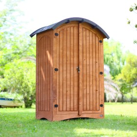 Resim MANDU Ahşap Bahçe Depolama Dolabı (Radius Çatılı) 790LT 