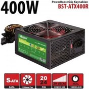 Resim AyrStore POWERBOOST BST-ATX400R 400W 12 CM SİYAH FAN Atx PSU RETAIL BOX (KUTULU) + (Power Kablo) 