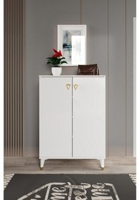 Resim Simple Ayakkabılık Çok Amaçlı Dolap Mutfak Kiler Balkon Beyaz Gold Beyaz 