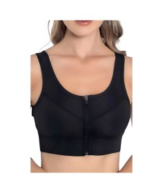Resim Tezzgelsin Kadın Fermuarlı Crop Kadın Fermuarlı Büstiyer Siyah 