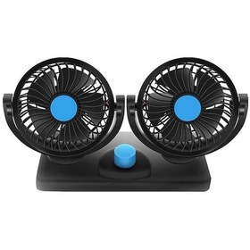 Resim Xianwen Mini Araba Fanı Çift Kafaları Soğutma Fanı Sessiz Usb 