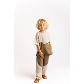 Resim Oliven The Kid İki Renkli Keten Erkek Çocuk Pantolon Caramel Caramel Kahverengi 