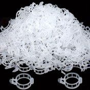 Resim 300 adet Bahçe Tırmanma Kelepçesi, Tırmanan Sebzeler ve Çiçekler için Bitki Desteği - Sarmal Bitki Bağları için Dayanıklı Plastik Domates Kelepçeleri, Salatalık, Kabak - 1 inç İç Çap Beyaz Bitki Bağları 