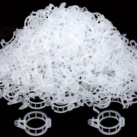 Resim 300 adet Bahçe Tırmanma Kelepçesi, Tırmanan Sebzeler ve Çiçekler için Bitki Desteği - Sarmal Bitki Bağları için Dayanıklı Plastik Domates Kelepçeleri, Salatalık, Kabak - 1 inç İç Çap Beyaz Bitki Bağları 