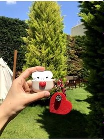 Resim PSR aksesuar Kırmızı Kalpli Kulaklık Kılıfı 3. Nesil ile uyumlu 
