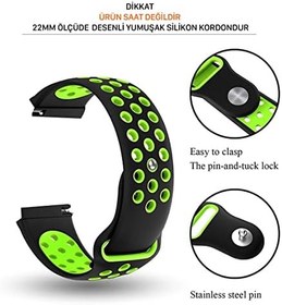 Resim NovStrap Huawei Watch Gt6/Gt5/Gt4/Gt3/Gt2 46mm Pro/Se/Elite ile Uyumlu Kordon Spor Delikli 22mm Kayış NO : 6 SİYAH-KIRMIZI 