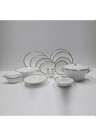 Resim Evaliza Coupe Paisley Platin Yemek Takımı 60 Parça 