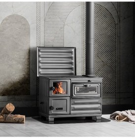 Resim Erendemir EM804B-T Kuzine Siyah Şömine Tuğlalı Soba 