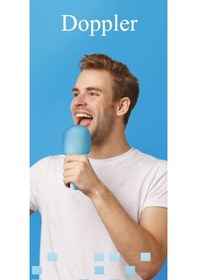 Resim Doppler Rainbow Mavi Karaoke Mikrofonu Ledli Ses Değiştirme Özellikli Işıklı Yeni 