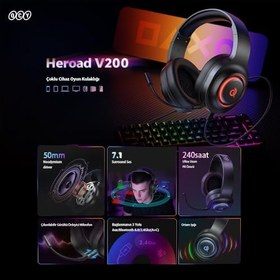 Resim QCY HeroaD V200 RGB 7.1 Kablosuz Gaming Oyuncu Kulaklığı 3 Modlu (BT, 2.4Ghz, Type-C) PC - PS5 