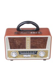Resim Meier Nostaljik Radyo Ahşap Görünümlü Bluetooth Fm Sd Kart 112bt 