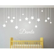 Resim habune Bebek Odası Çocuk Odası Sticker Kişiye Özel Isimli Yıldız Sticker Beyaz 