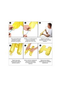 Resim Folyo Balon Rakam Gümüş Renk 34 Inc 76 Cm Helyum Uyumlu 3 