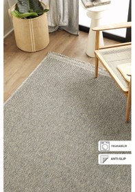 Resim Ocean Home Textile Yıkanabilir Saçaklı Buklet Gri Renk Halı Kilim160 X 230 Cm 