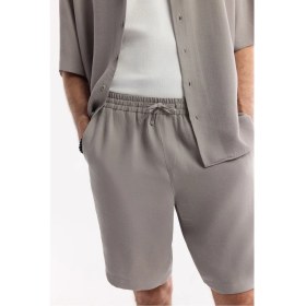 Resim AVVA Erkek Nardo Gri Beli Lastikli Bağcıklı Soft Touch Relaxed Fit Şort A51Y3703 
