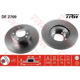 Resim TRW DF2769 FREN DİSKİ ÖN BMW 5 E39 95-04 HAVALI 296mm 