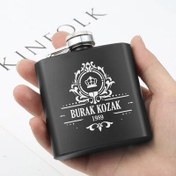 Resim İçki Severe Hediyelik Kanyak Matarası 6 Oz Siyah 