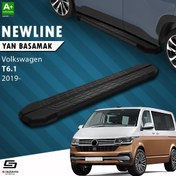 Resim S-Dizayn VW Transporter T6.1 Kısa Şase NewLine Siyah Yan Basamak 213 Cm 2019-2025 A+ Kalite 