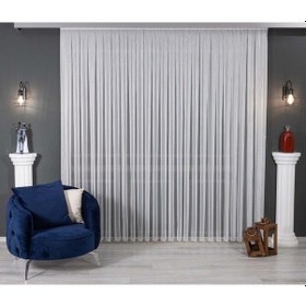 Resim Kırık Beyaz Düz Tül Perde Zincir Çizgili Seyrek Pile 1'e 2 Pile-kırık Beyaz Kırık Beyaz 