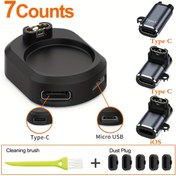 Resim 7 Parça Taşınabilir USB C/iOS Şarj Adaptörü Garmin Fenix 8 7 7S 7X 6 6S 6X 5 5S 5X Plus Pro Şarj Portu Toz Tıpası Forerunner 265 945 935/Venu 3 2S 2 Şarj Dönüştürücü Temizleme Fırçası Aracıyla 