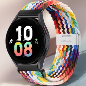 Resim Galaxy Watch 7 6 5 4 ile uyumlu 20mm Spor Döngü Kayışı, 40mm 44mm/Watch 5 Pro 45mm/Galaxy Watch 4 6 Classic için 22mm Bant 42mm 46mm 43mm 47mm/Watch 3 41mm/Active 2 Naylon Örgülü Tekli Döngü Kayışı Kadın Erkek 
