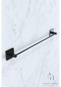 Resim Atacı Yapışkanlı 4 Lü Siyah Fön Makinesi Askısı Havlu Askısı Wc Tuvalet Kağıtlık Yuvarlak Havluluk Set Siyah 
