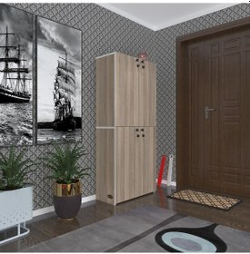 Resim Kenzlife Ayakkabılık Ayakkabı Dolabı Kilitli Gutan Crd 160 70 32 Kapaklı Ofis Dolabı İki Bölme 