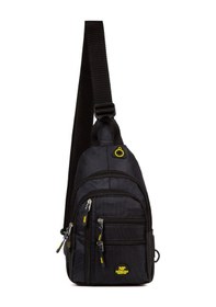 Resim Newish Polo Erkek Kumaş Usb Kulaklık Çıkışlı Bodybag Göğüs Ve Omuz Çantası New172 - Siyah - Sarı 
