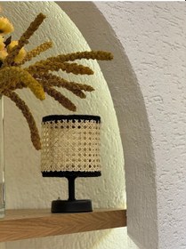 Resim Hazeran & Rattan Masa Üstü Kablosuz Pilli Abajur Masa Lambası Siyah 
