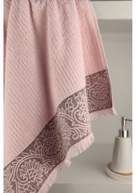 Resim Püsküllü Bambu Banyo Havlusu - Ekstra Yumuşak Bambu Havlu Somon 