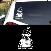 Resim Melek Pazarı 11 X 16 Cm Arabada Bebek Var Sticker 