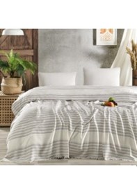 Resim %100 Bambu Açık Gri Çift Kişilik Pike 240x260 Açık Gri 