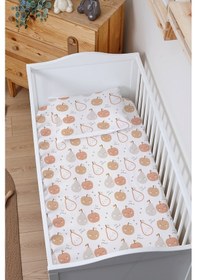 Resim Organik Bebek Boy Lastikli Çarşaf Seti 70x130 - Minik Tatlı Meyveler 