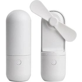 Resim Szykd USB Şarj El Tipi Mini Katlanır Fan Masaüstü Fan Beyaz (Yurt Dışından) 