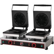 Resim eurofaz Işıkgaz Silverinox Çiftli Çiçek Waffle Makinesi 