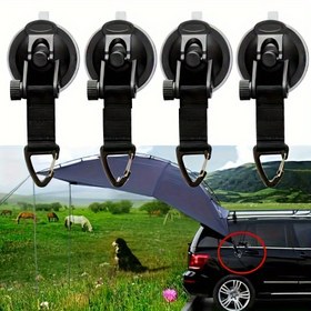 Resim 4 adet Sağlam Emme Kupası saç tokası, Kamp, Araba Çadırı, Tente ve Tekne için Tasarlanmış - Bu Taşınabilir PVC Bağlama Kançaları, Emme Kupası Mekanizmi ile Güvenli Kilit Mekanizmini İçerir, Cam ve Fayans Duvarlar Gibi Düz Yüzeyler İçin Uygun - Aile Piknikleri ve Açık Hava Etkinlikleri Sırasında Çeşitli Kullanımlar İçin İdeal. 