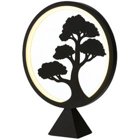 Resim Ağaç Siluetli Led Dekoratif Masa Lambası-fibrika Store Siyah 